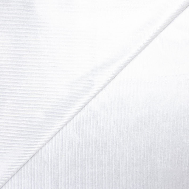 Velours côtelé 500 raies coton, viscose & élasthanne - Blanc