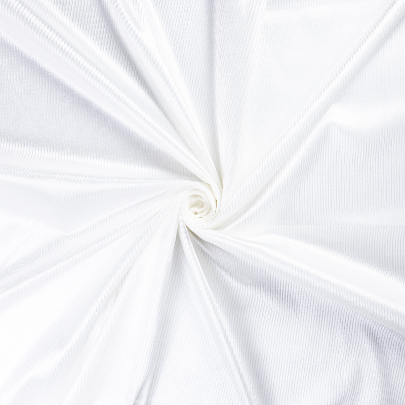 Velours côtelé 500 raies coton, viscose & élasthanne - Blanc