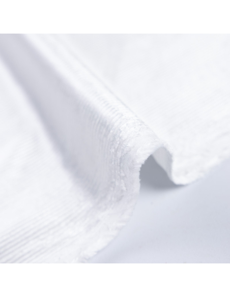 Velours côtelé 500 raies coton, viscose & élasthanne - Blanc