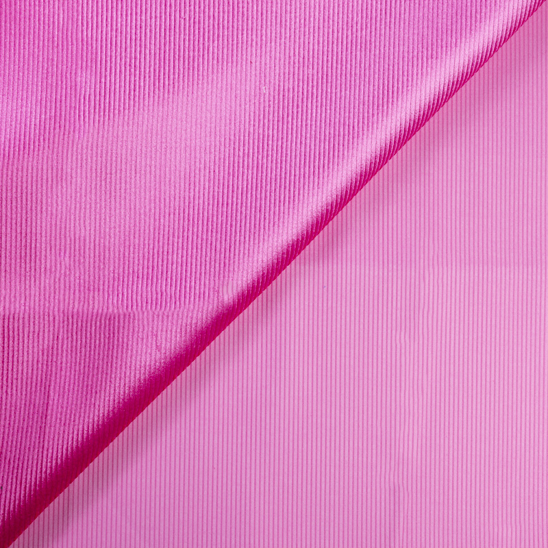 Velours côtelé 500 raies coton, viscose & élasthanne - Rose bonbon