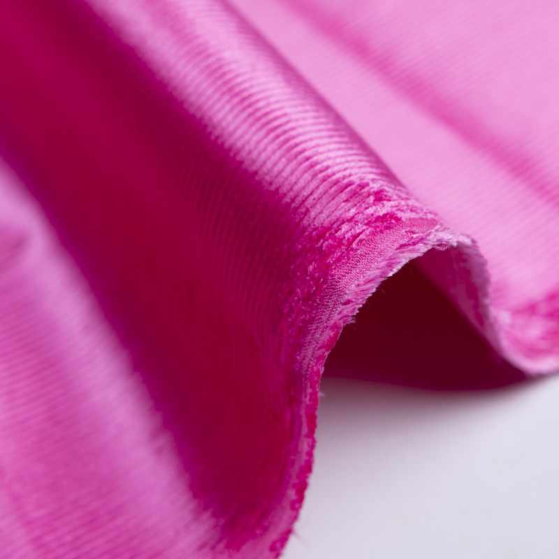 Velours côtelé 500 raies coton, viscose & élasthanne - Rose bonbon