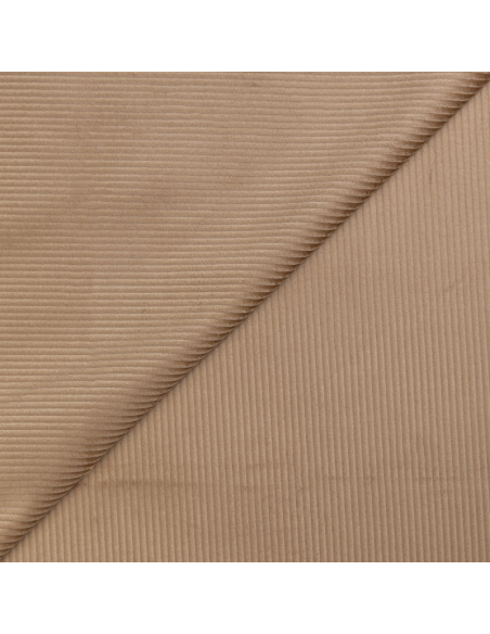 Velours côtelé 500 raies coton & élasthanne - Camel