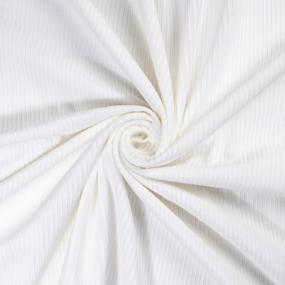 Velours côtelé Jumbo 100% coton GOTS - Blanc 2