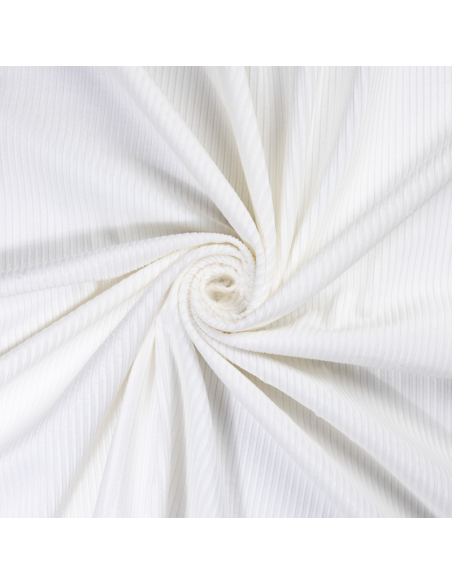 Velours côtelé Jumbo 100% coton GOTS - Blanc