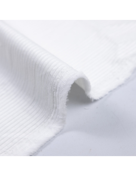 Velours côtelé Jumbo 100% coton GOTS - Blanc