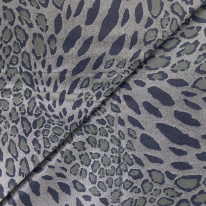 Velours ras coton, viscose & élasthanne - Reptile fond vert