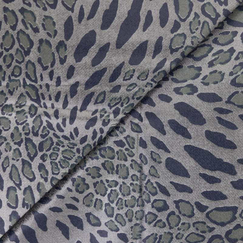 Velours ras coton, viscose & élasthanne - Reptile fond vert