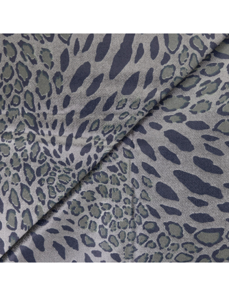 Velours ras coton, viscose & élasthanne - Reptile fond vert