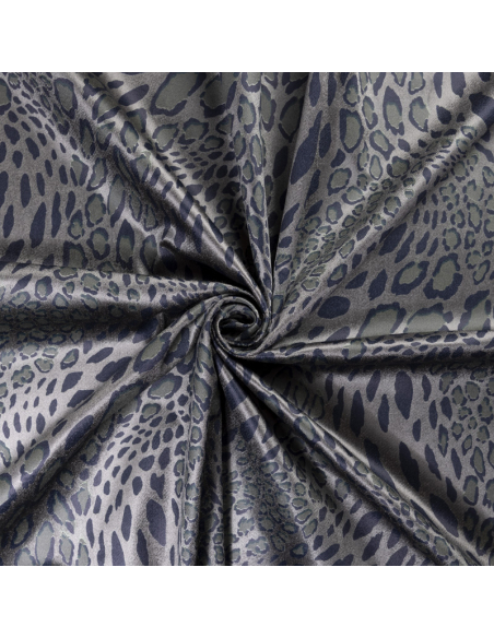 Velours ras coton, viscose & élasthanne - Reptile fond vert