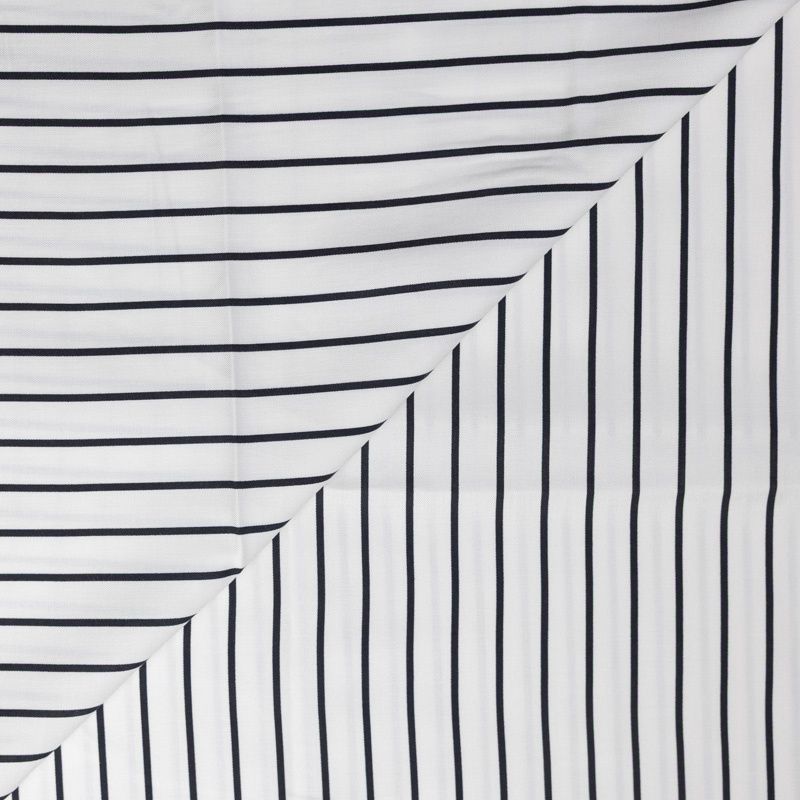 Twill 100% viscose – Rayé noir et écru