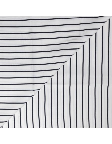 Twill 100% viscose – Rayé noir et écru