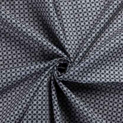 Popeline 100% coton - Motif géométrique noir 2