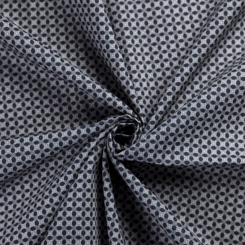 Popeline 100% coton - Motif géométrique noir