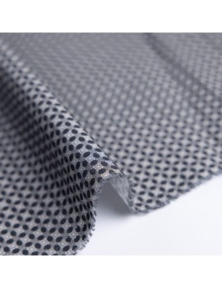 Popeline 100% coton - Motif géométrique noir