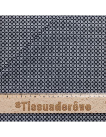 Popeline 100% coton - Motif géométrique noir