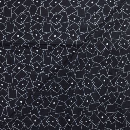Twill 100% viscose – Cartes à jouer fond noir