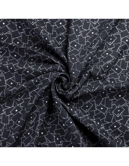 Twill 100% viscose – Cartes à jouer fond noir