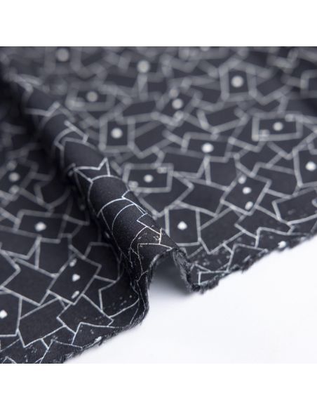 Twill 100% viscose – Cartes à jouer fond noir