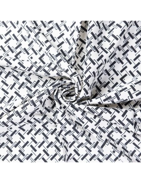 Twill 100% viscose – Quadrillage noir et blanc