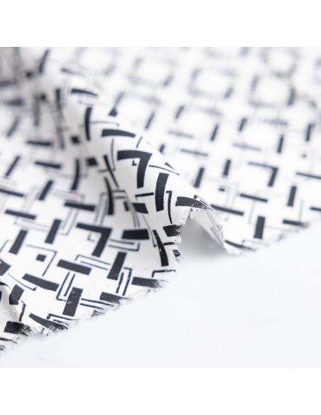 Twill 100% viscose – Quadrillage noir et blanc