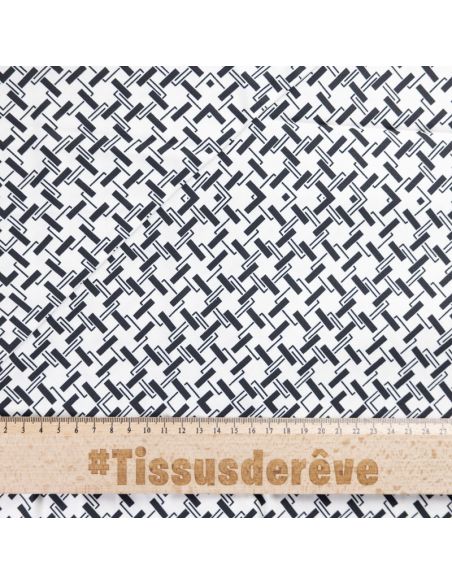 Twill 100% viscose – Quadrillage noir et blanc