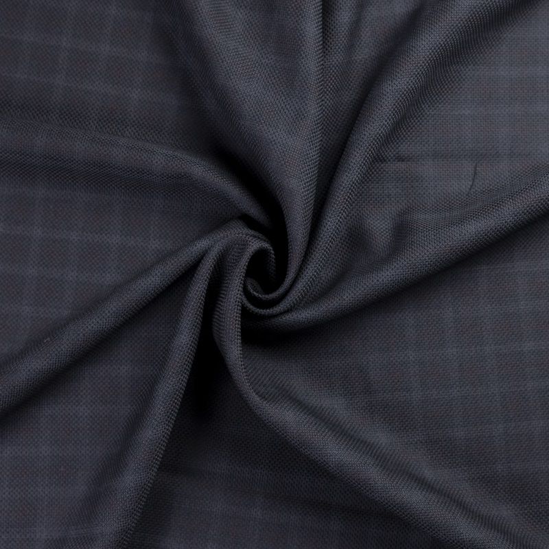 Tissu tailleur piqué 100% laine - Carreau bordeaux fond marine