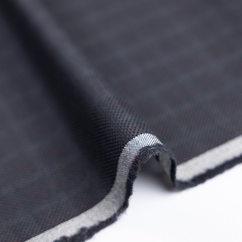 Tissu tailleur piqué 100% laine - Carreau bordeaux fond marine