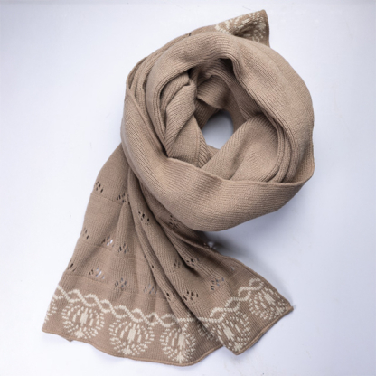 Étole jacquard - Rosace cappuccino