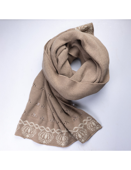 Étole jacquard - Rosace cappuccino