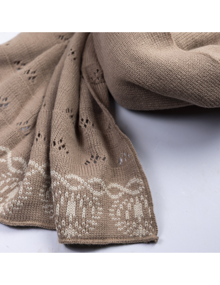 Étole jacquard - Rosace cappuccino