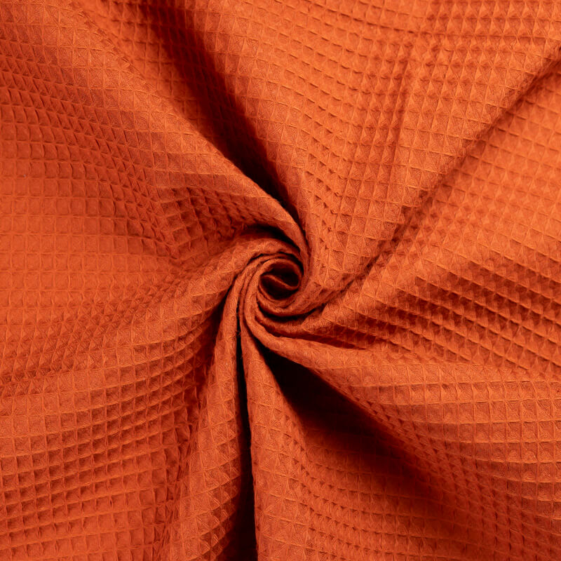 Tissu nid d'abeille – Terracotta