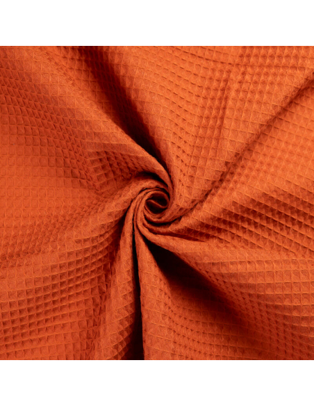 Tissu nid d'abeille – Terracotta
