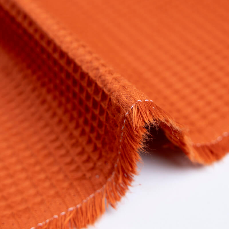 Tissu nid d'abeille – Terracotta