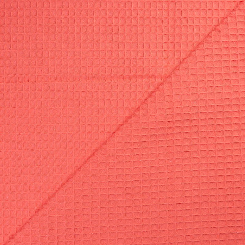 Tissu nid d'abeille – Corail