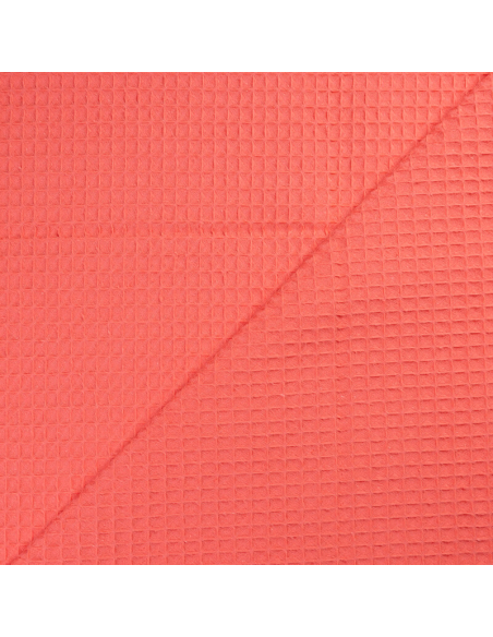 Tissu nid d'abeille – Corail