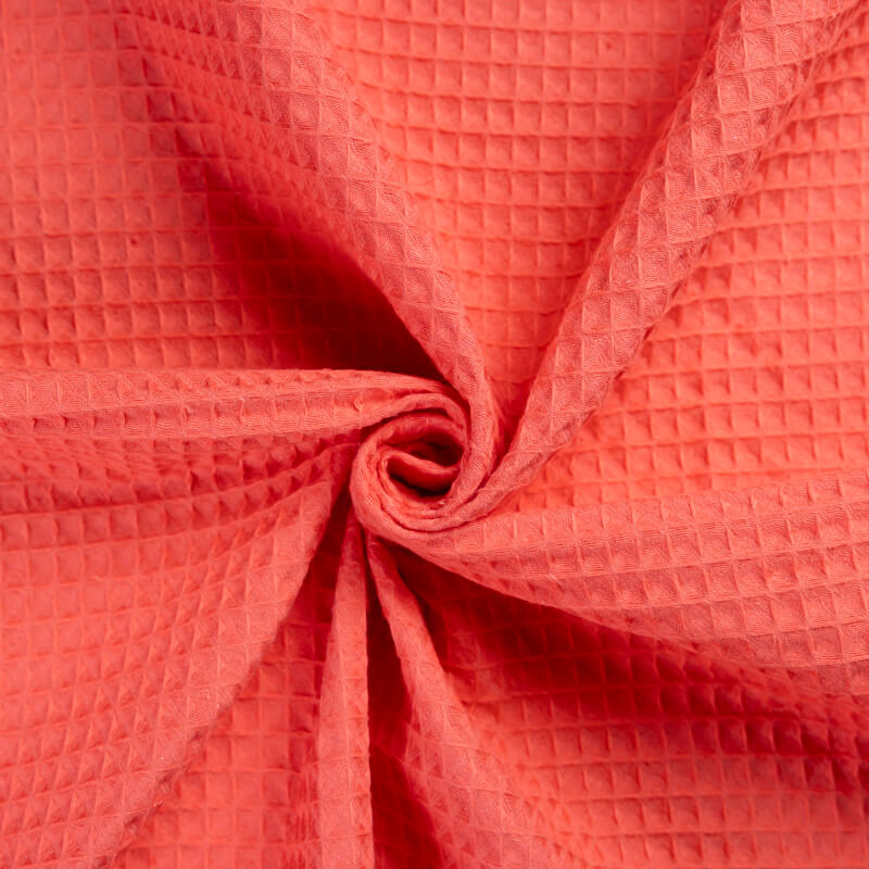 Tissu nid d'abeille – Corail