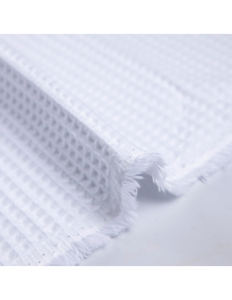 Tissu nid d'abeille – Blanc optique
