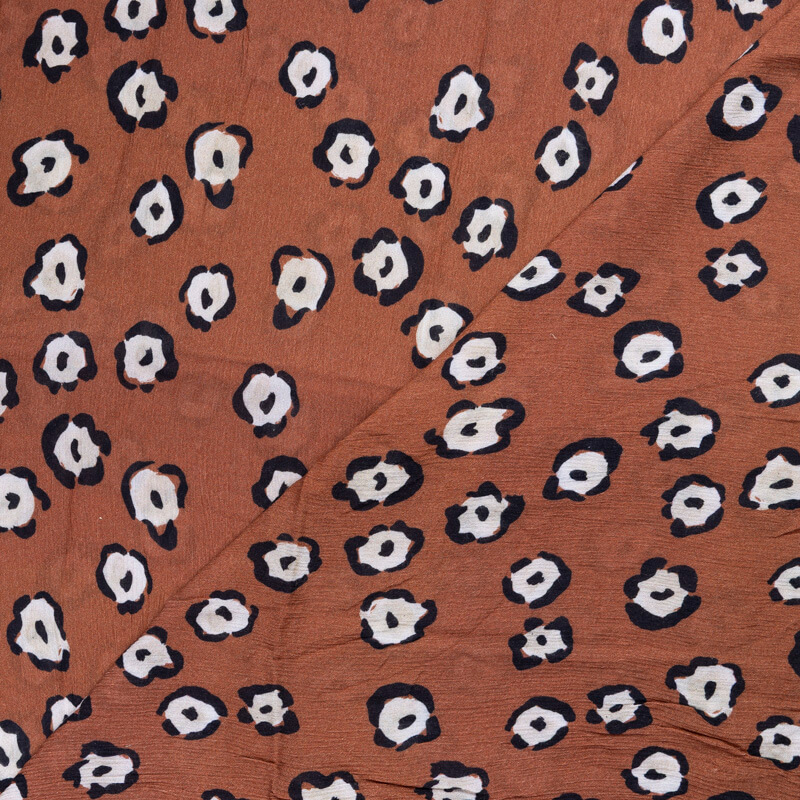 Étoffe crinckle 100% viscose – Jaguar marron