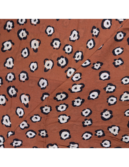 Étoffe crinckle 100% viscose – Jaguar marron