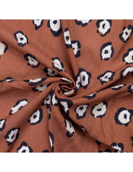 Étoffe crinckle 100% viscose – Jaguar marron