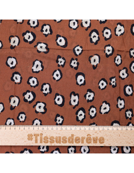 Étoffe crinckle 100% viscose – Jaguar marron