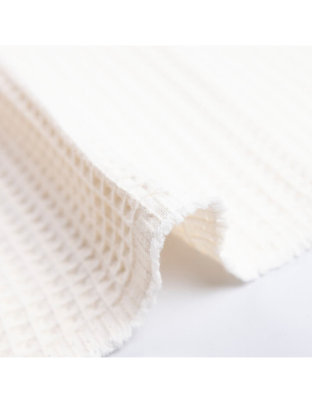 Tissu nid d'abeille – Écru