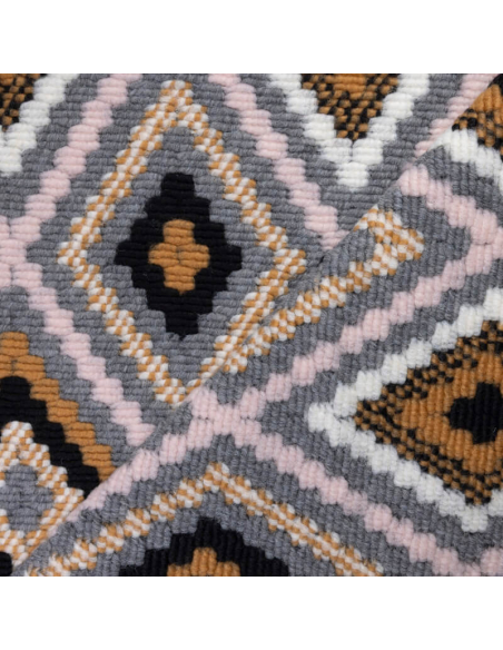 Granny square – Gris rose camel