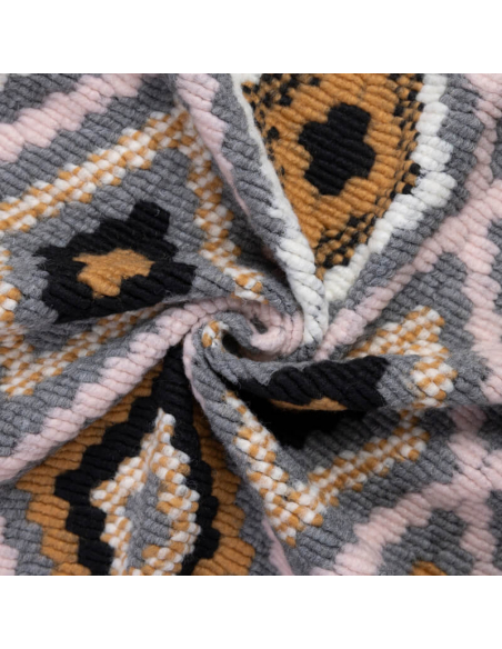 Granny square – Gris rose camel