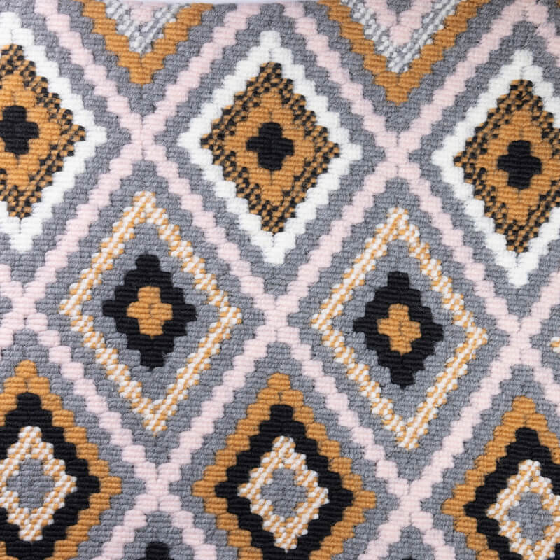 Granny square – Gris rose camel