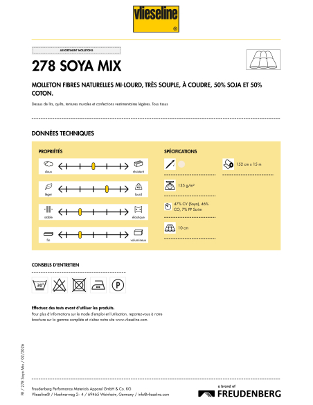 Molleton Vlieseline 278 Soya mix