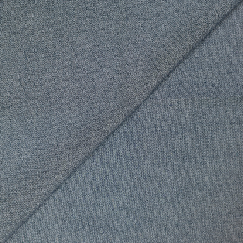 Voile 100% coton chambray – Marine
