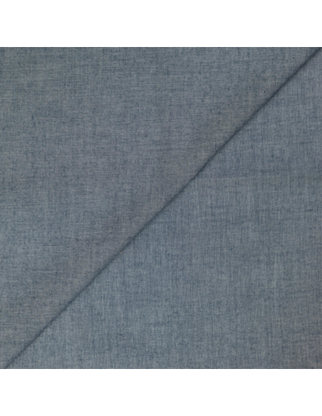 Voile 100% coton chambray – Marine