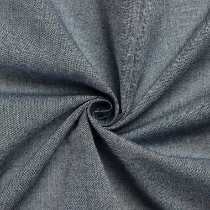 Voile 100% coton chambray – Marine