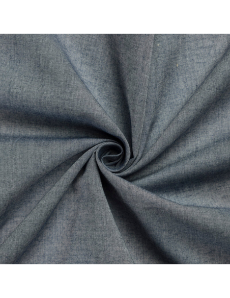 Voile 100% coton chambray – Marine